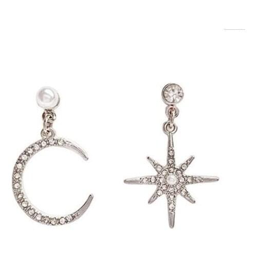 10 pair / lot fashion jewelry accessories new design metal star moon earrings