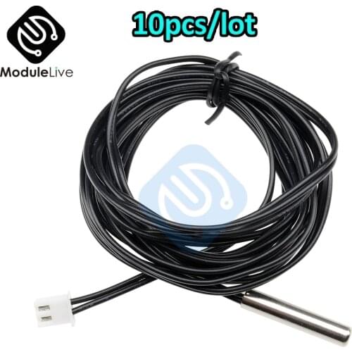 10pcs/lot W1209 W1401 0.3m 0.5m 1m 2m 3m Waterproof NTC Thermistor Accuracy Temperature Sensor 10K 1% 3950 Wire Cable Probe Diy