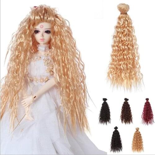 100PCS/LOT Wholesale DIY Curly Doll Wig Synthetic Hair BJD Doll Hair 25CM