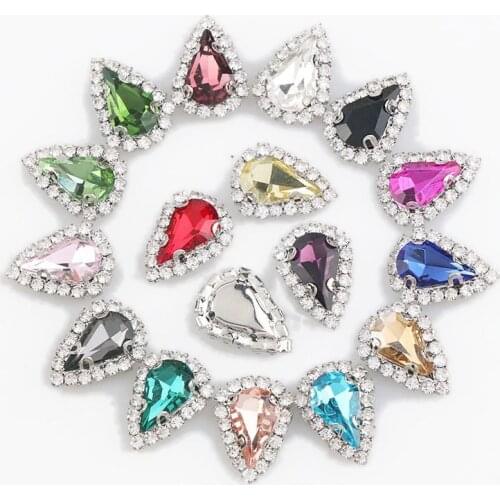 16*20MM10Pcs/Set Water Drop Rhinestone Diamond Hand Made Jewelry Accessories And Parts Romantic Bride Jewelry Girls Best Gifts