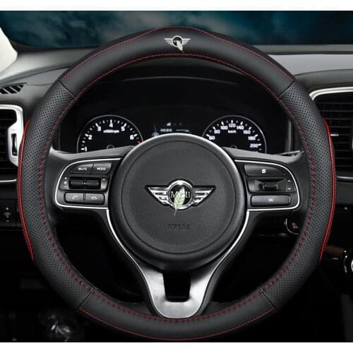 2015-2021 Car Genuine Leather Steering Wheel Covers Non-slip for Mini JCW One COOPER S F54 F55 F56 F60 Car Accessories