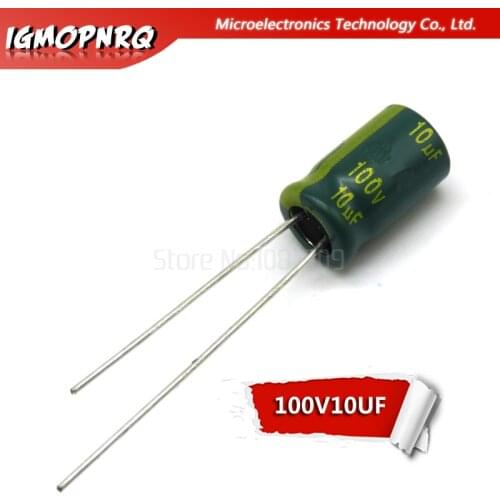 50PCS 100V10UF 6X11mm 6.3*11 10UF 100V 6X11mm Aluminum Electrolytic Capacitors DIP