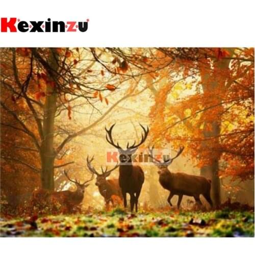 5D DIY Full Square/Round Drill Diamond Painting Kit "Sunset deer" Embroidery Mosaic Cross Stitch Stickers Decor Gift XF06406
