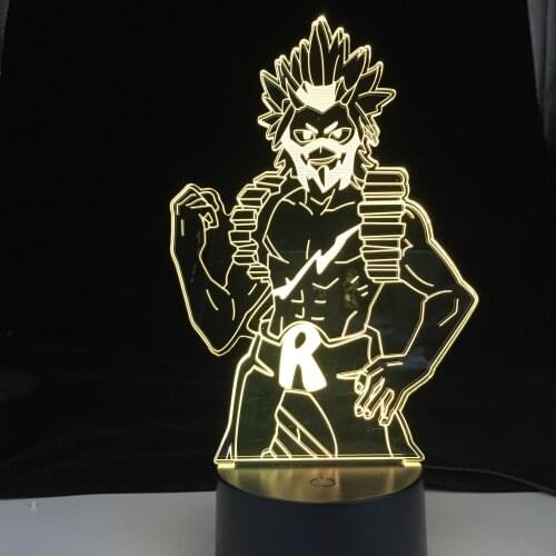 Anime Lamp My Hero Academia Kirishima Eijiro Lamp for Bedroom Decor Night Light Kids Birthday Gift Dropshipping