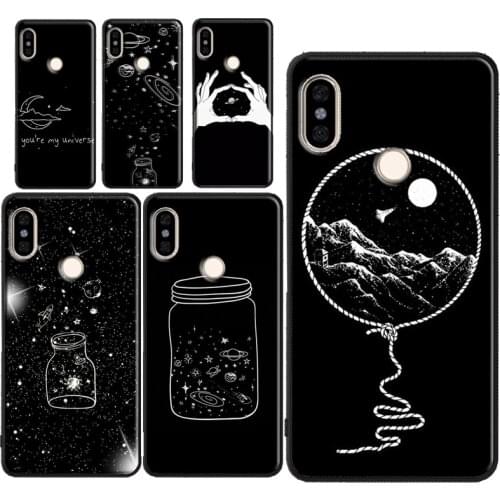 Black White Moon Stars Space Astronaut Case For POCO X3 Coque For Redmi Note 9 8 Pro 7 8T 9S 9A 9C For Mi Note 10 Lite 9T A3