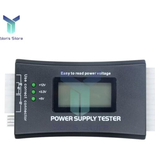 Digital LCD Power Supply Tester Line Tester Display Computer Check Quick Bank Supply Power Measuring Diagnostic Tool 20/24 Pin