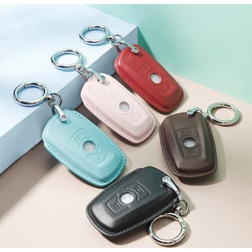 Crazy Smith Fashion Genuine Leather Car Key Cover Case Wallet for BMW 320LI\M3\GT5\x4 Senior 100% Cowhide Fathers Day Gift
