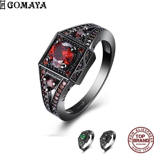 GOMAYA Vintage Elegance Women Rings Classic Romantic Unique Design Zircon Ring Unisex Fit Party Prom Fashion Jewelry New Arrival