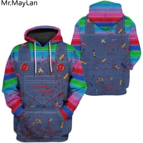Hipster Horror Movie Chucky Print 3D Jacket Mens Hoodies Men/Women Unisex Cosplay Sweatshirt Boys/Girls Streetwear Outfits