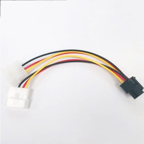 IDE D type Male big 4P 2x4p to PCIE GPU Male 6Pin power supply cable mining 18AWG 17cm graphics card expansion