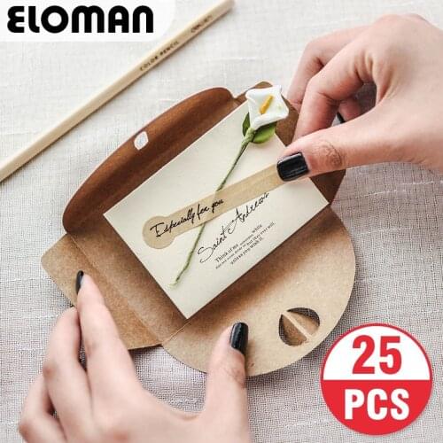 25pcs pocket wedding invitation cards-ELOMAN-wedding birthday bridal and baby shower cheap invitations with envelope+blank cards