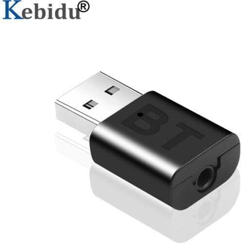 Kebidu Bluetooth 5.0 Audio Receiver 3.5mm Jack For Car PC Headphone USB Wireless Adapter No Transmitter