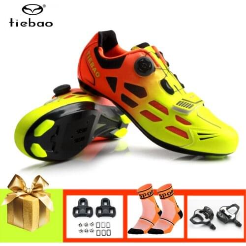 TIEBAO Road bike shoes sapatilha ciclismo men women breathable cycling shoes Non-slip sole self-locking bicycle bike sneakers
