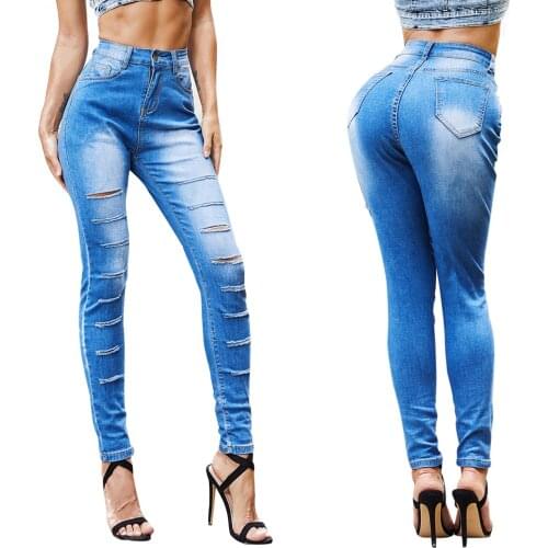 Hot Selling Jeans Pencil Pants High Waist Solid Color Sexy Slim-Fit Speaker Pants Women Jeans Women skinny jeans for women