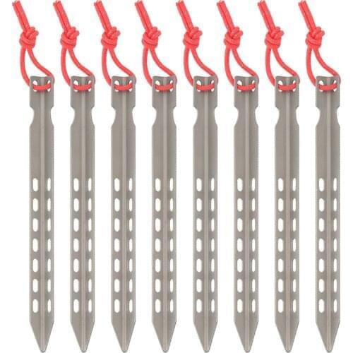 Lixada 6.5 Inch Tent Peg Ultralight V-Shaped Titanium Alloy Tent Stakes Windproof Outdoor Camping Hiking Tent Pegs Nails