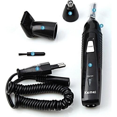 Kemei 3-In-1 Rechargeable Electric Nose Hair Trimmer Ear Sideburns Cutter Cleaner Facial Care Machine Nose&Ear Clipper KM-309