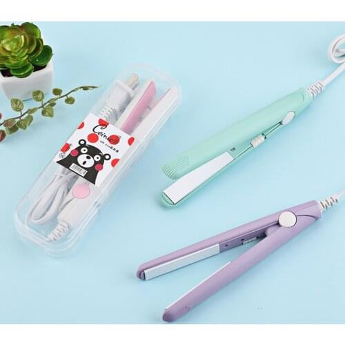 Mini Hair Straightener Portable Travel Curling Hair Clipper Boxed Hair Crimper Ceramic Hair Straightener Flat Clips Curly Brush