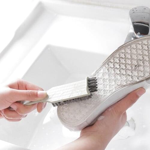 Home Multi-function Wash Shoes Clothes Cleaning Brush Soft Hair Floors Handle Brush Windows Recess Groove Cleaning Tools