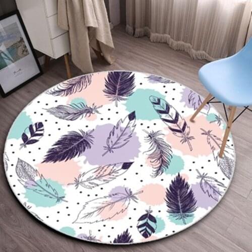 Nordic Style Fashion Living Room Round Carpet Computer Chair Area Floor Mat Childrens Game Curtain Floor Mat and Carpet