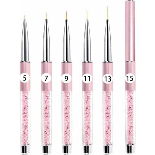 5-15mm Nails Line Brush Kits For Manicure Art Painting Tools Accessories Pen Supplies Nail Design Liner Drawing Brushes