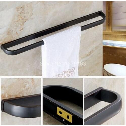 Black Oil Rubbed Brass Wall Mounted Bathroom Towel Single Bar Rail Rack Holder Bathroom Fitting aba192