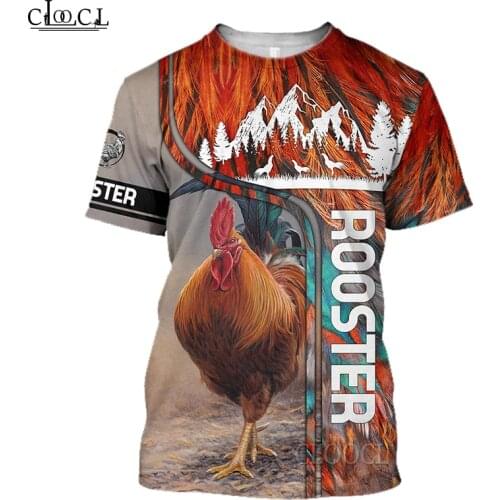 HX Newest Popular Animal Rooster 3D Print Men Women Fashion T-shirts Harajuku Clothes Oversized Tee Shirts Tops Drop Shipping