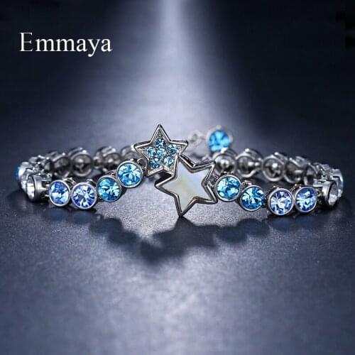 Bettyue Charming Crystal Shiny Light Blue Stone Ocean Feeling Round And Star Shape Adjustable Bracelet Women Fascinating Gifts
