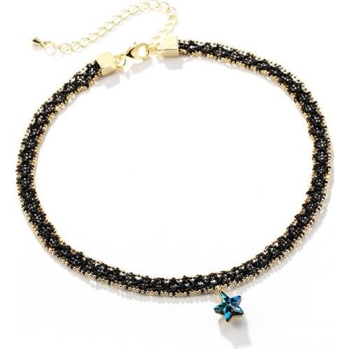 Retro Gothic Simple Star Pendant Black Choker Necklace for Women Personality Trend Party Jewelry Accessories Friends Couple Gift