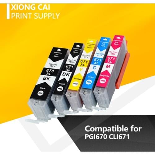 PGI670 CLI671 Compatible Ink Cartridges For canon PIXMA MG7760 MG7765 MG7766 inkjet Printer PGI-670 CLI-671 PGI 670 CLI 671