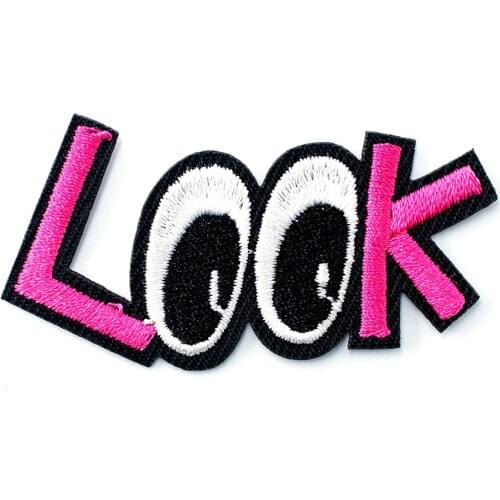 Look (Size:6.8x3.4cm) Cartoon Badges DIY Embroidery Patch Applique Clothes Clothing Sewing Supplies Decorative Badge Patches