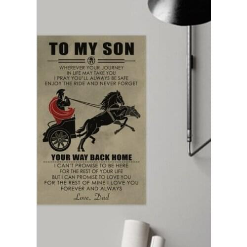 Retro tin paintings To My Son Wherever Your Journey in Life y Take You I Pray You'll Always Be Safe Book of Fellowship