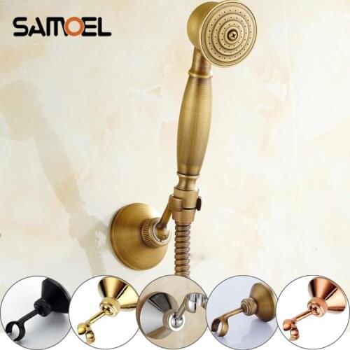 Samoel brass adjustable handheld shower holder antique rose gold wall mounted shower spray head bracket SA1000