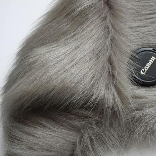 Gray Solid Shaggy Faux Fur Fabric (long Pile fur) Costumes Cosplay Cloth Backdrop 36"x60" Sold By The Yard Free Shipping