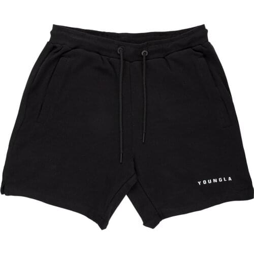 2021Men Casual Cotton Shorts Running Sports Summer Letter Print Male Elastic Streetwear Sporty Short Pants