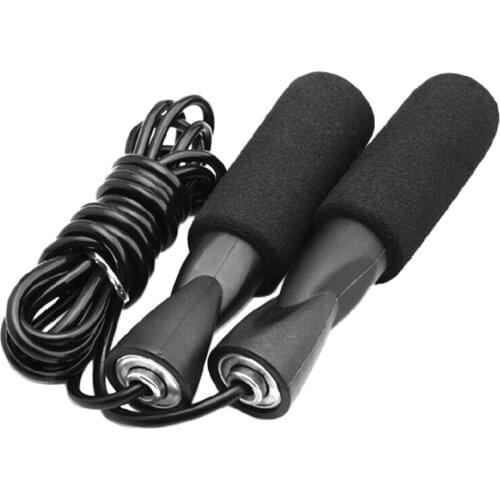 Bearing Skip Rope Adjustable MMA Boxing Skipping Sport Jump Ropes Workout Fitness Equipment with Thickened Anti-slip Foam Black