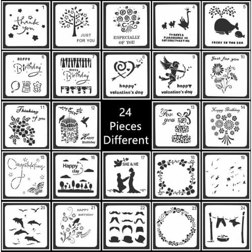 24 Styles can Choose) Holiday Layering Stencils Wall Painting Embossing DIY Scrapbooking Crafts Drawing Board Decor Template