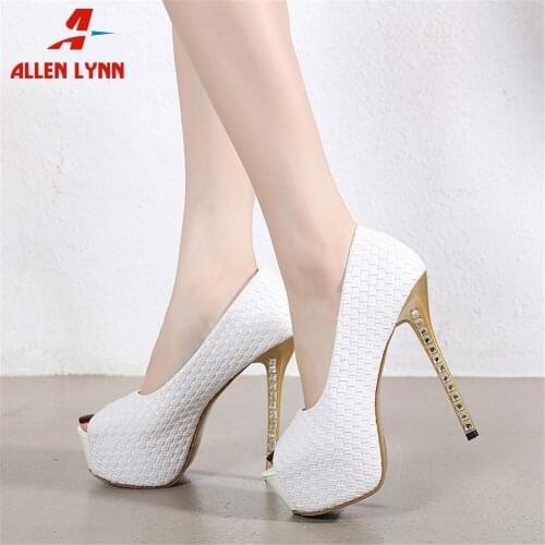 Classic Elegant Concise Mature Women Pumps Platform Peep Toe Thin High Heels Female Pumps Sexy Party Office Ladies Shoes