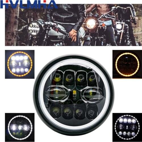 7.5 inch Motorcycle Street Glide Universal LED Protection Headlight High Low Beam For Harley Road King Honda Yamaha