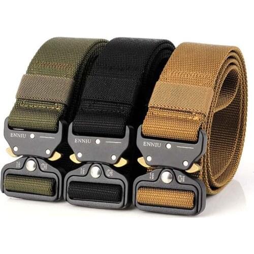 Military Tactical Belt Nylon Adjustable Outdoor Hiking Hunting Waist Belts Camping Combat Buckle Belts Tool Camping Equipment