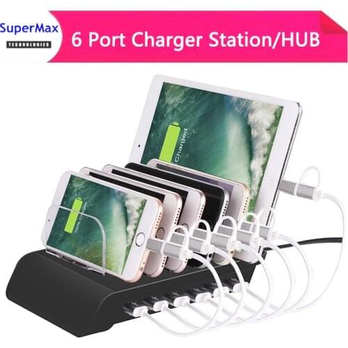 Charger 6Ports USB Charger Station USB HUB bracket For iPhone/iPad/Mobile Phone/Tablet