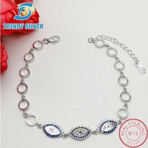 925 sterling silver with cz zirconia braceles bracelet for woman gifts for women femme jewelry jewellery luxury fashion evil eye
