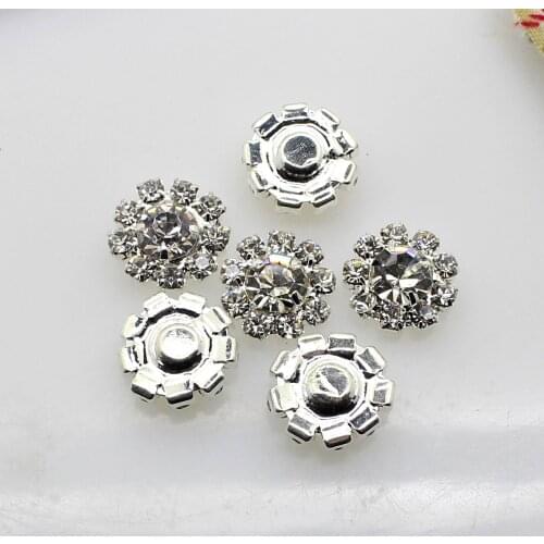 ZMASEY Sale Price Round Rhinestone button 10Pcs/Lot 12MM Crystal Buttons DIY Wedding Invitation Sewing Handwork Flower Accessory