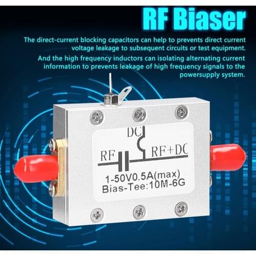 10MHz-6GHz High Frequency RF Biaser Blocker Coaxial Feed BiasTee Blocking Device RF Biaser