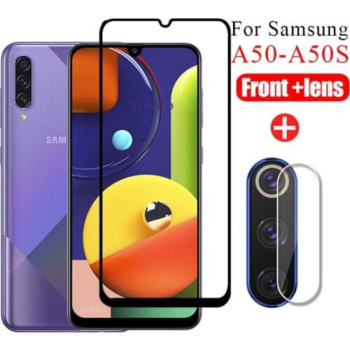 2 In 1 Protective Glass For Samsung Galaxy A50S Glass Camera Lens Film On Galaxy A50 Screen Protector Tempered Glas A505F A507f