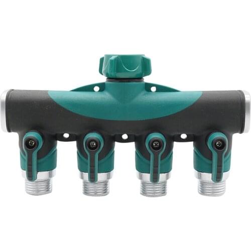 3/4" Agriculture Irrigation Splitters Metal One-to-four Valve Distributor Garden Water Connectors USA Standard Thread 1 Pc