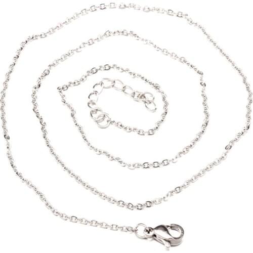5pcs/lot New simple retro neutral stainless steel chain necklace gift diy jewelry Length 45cm