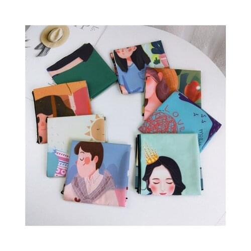 53*53cm New All-match Korean-Style Cartoon Small Square Scarf Small Silk Scarf Neckerchief Womens Career Variety Scarf