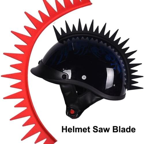 Warhawk Moto Helmet Accessory Cuttable Rubber Mohawk/Spikes Motorcycle Dirt Bike Helmet SAW BLADE For Snowmobiles Cruisers