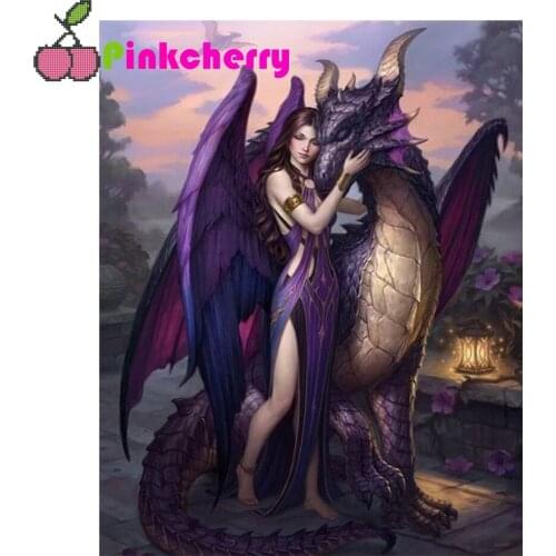 Dragon 5d diy diamond painting full drill mosaic Angel fairy diamond embroidery gift diamond stitch Handmade art k1326