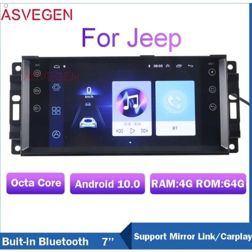 Asvegen Android 10.0 Car Radio Player For Jeep Compass COmmander Grand Cherokee Wrangler Liberty Patriot GPS Navigation